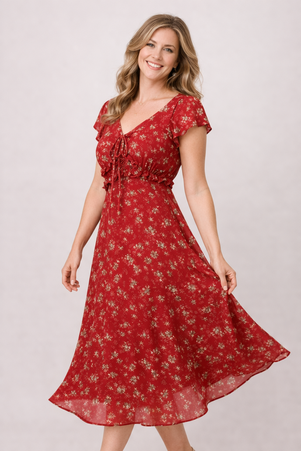 The Spring Dress - Flower Red