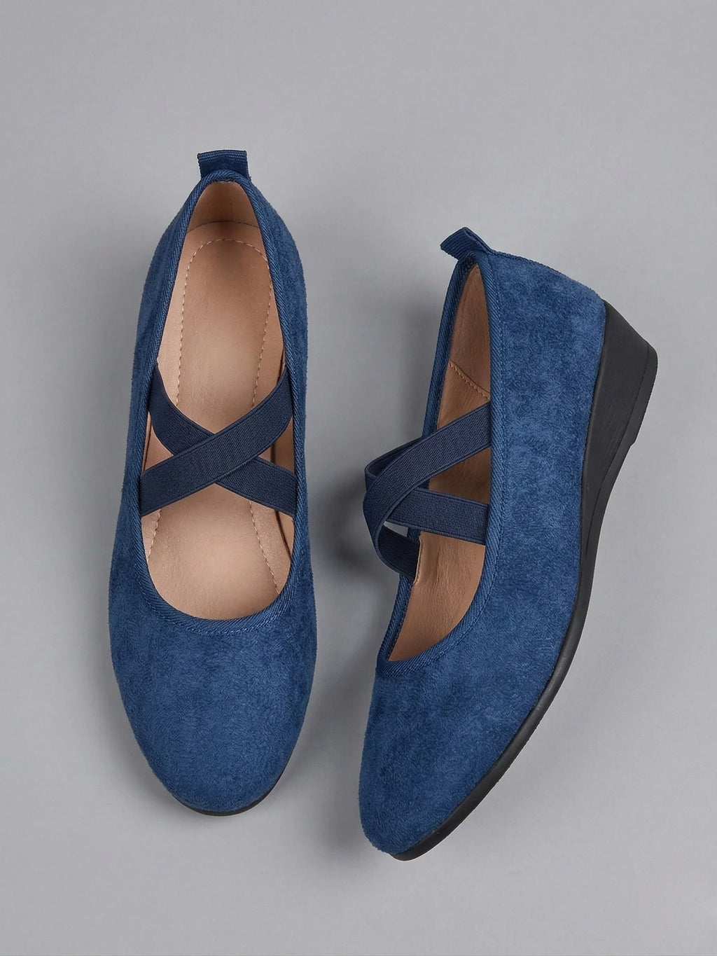 The Comfort Wedge Shoe - Blue
